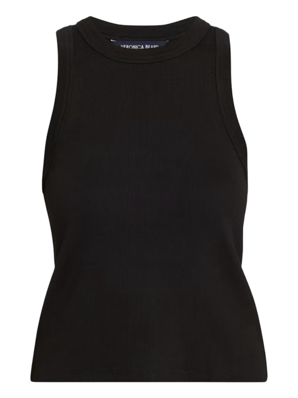 Veronica Beard Jordyn Crewneck Black Cropped Tank Top Minimalist Cotton Small